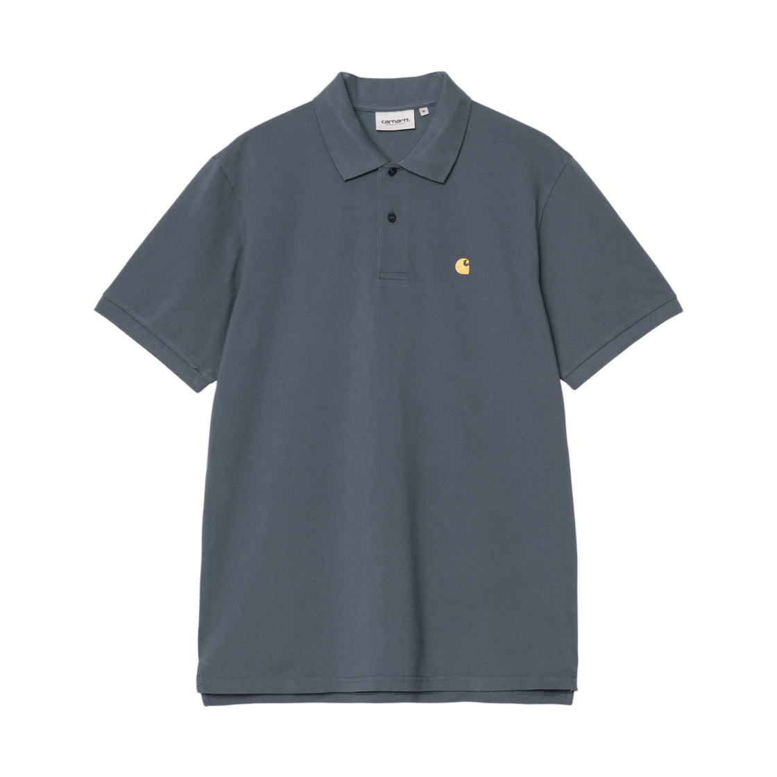 I023807-3LP-XX Carhartt WIP S/S Chase Pique Polo Cozy Blue Gold