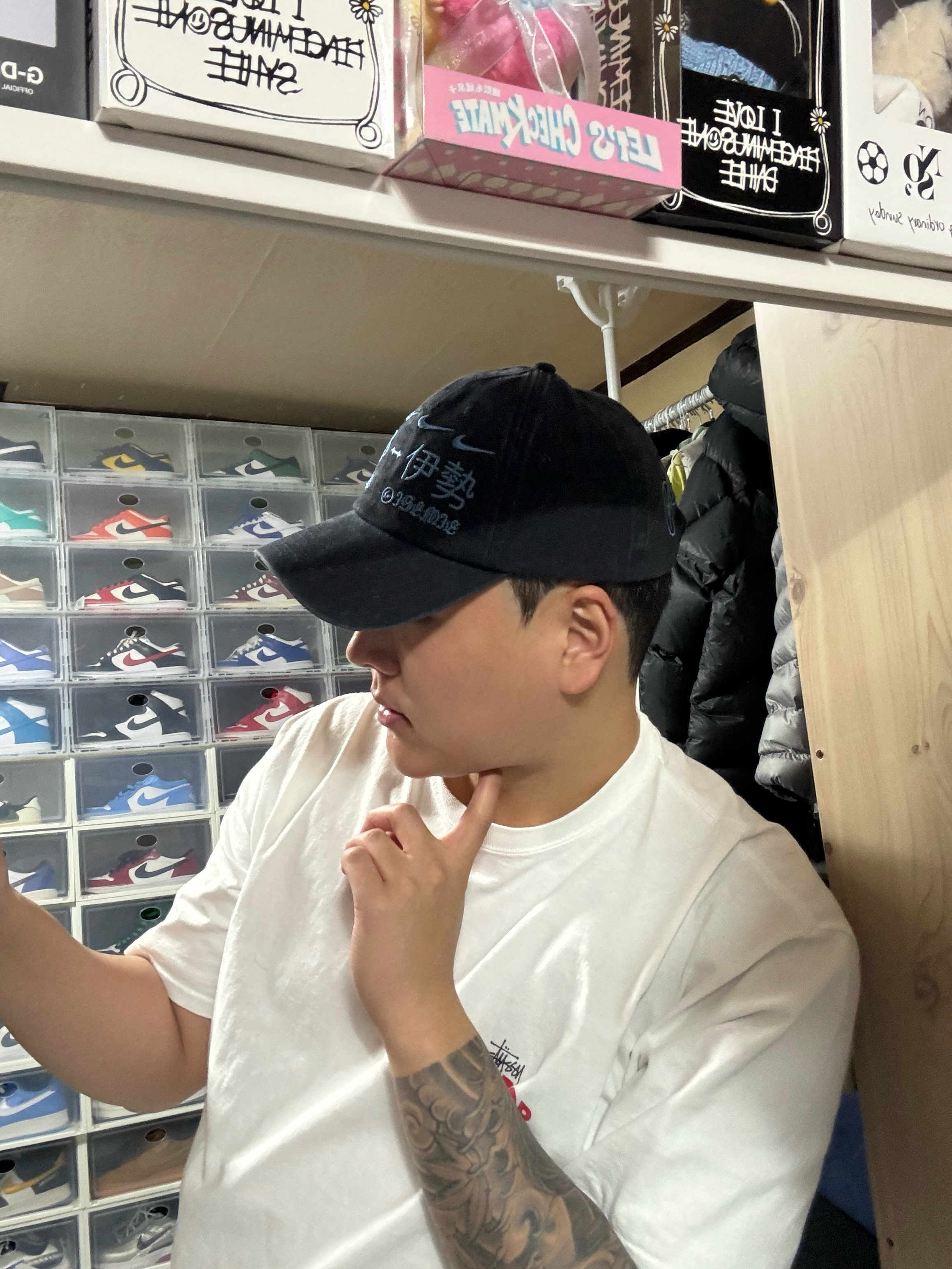 Travis Scott Cactus Jack x Fragment x Nike Houston To Ise Mie Hat Black, Stussy Stock Seoul Hood Black 착용 스타일 - 7