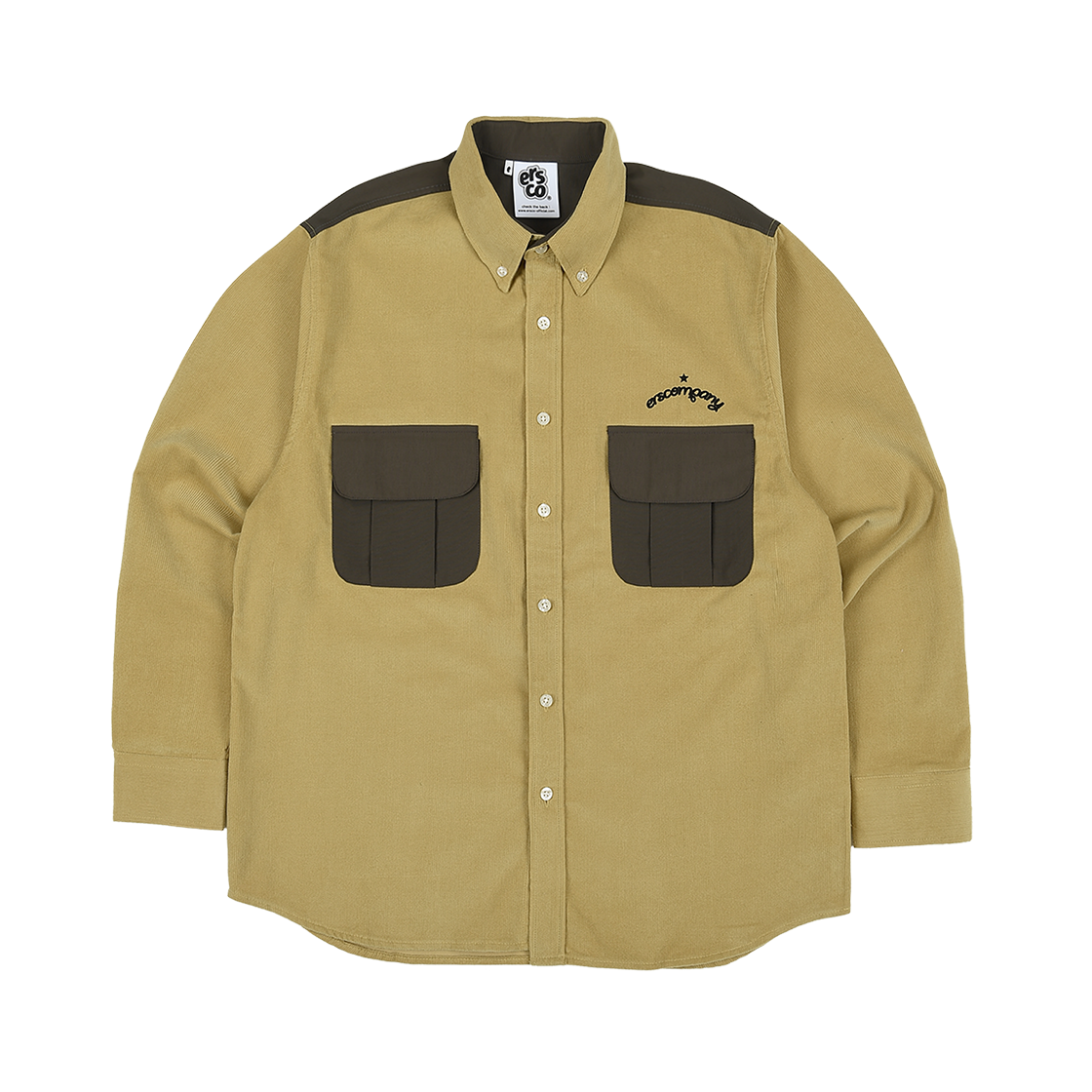 이알에스코 투 포켓 코듀로이 셔츠 머스타드(ersco Two Pocket Courduroy Shirt Mustard)