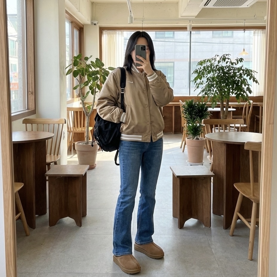 Nike Authentic Dugout Jacket Khaki - Asia, UGG Tasman II Slipper Chestnut 착용 스타일