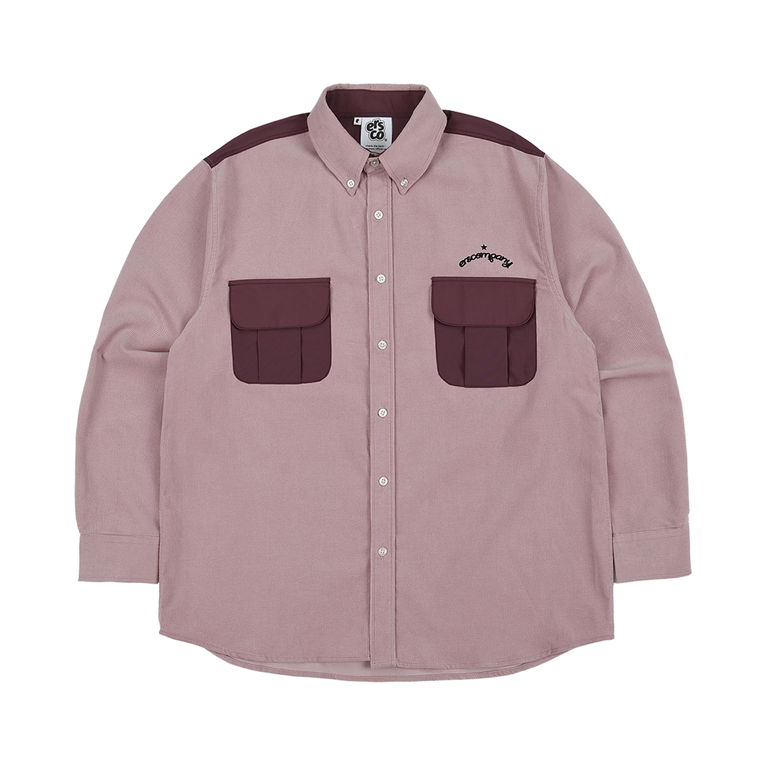 ersco-0034 ersco Two Pocket Courduroy Shirt Pink