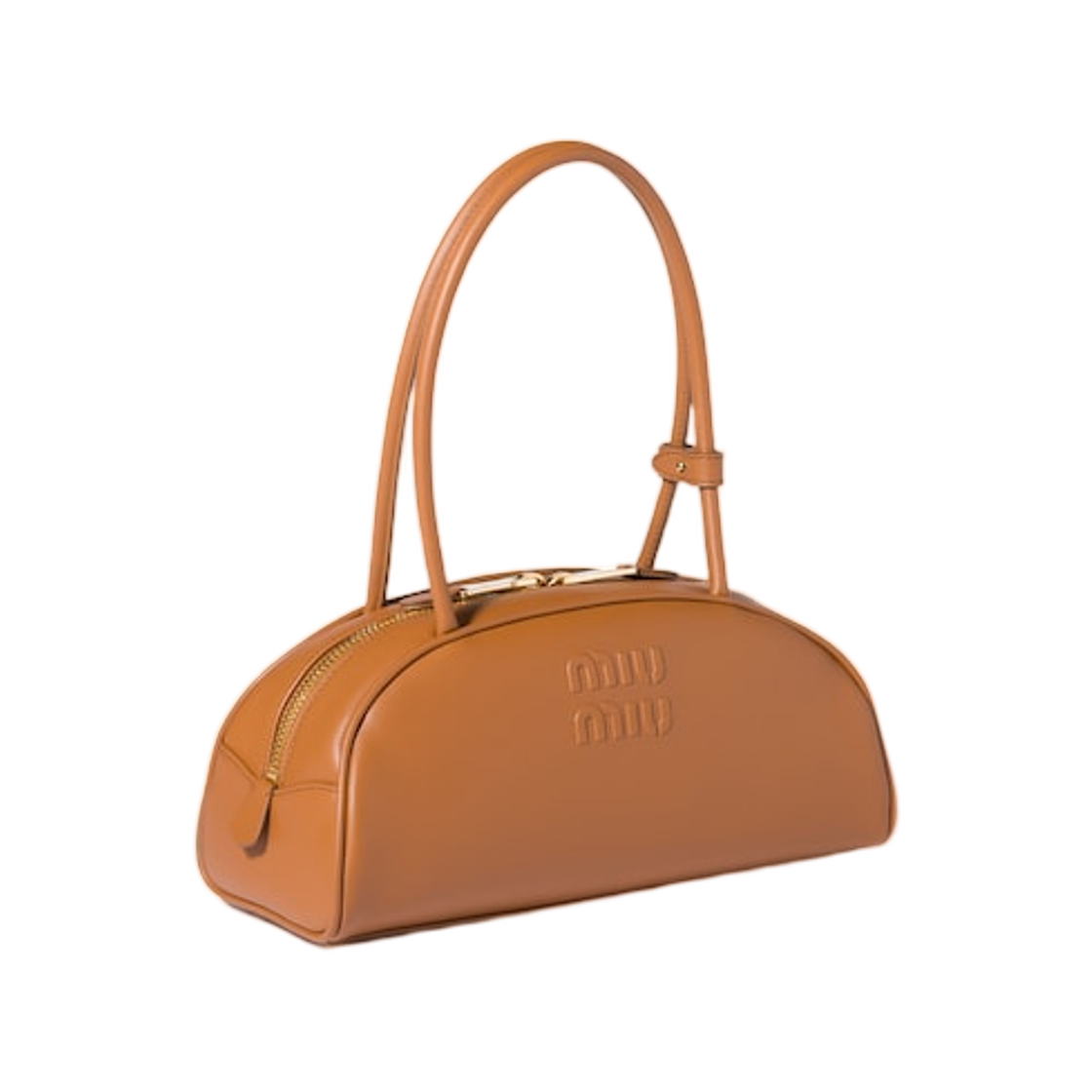 (W) 미우 미우 보 레더 백 꼬냑((W) Miu Miu Beau Leather Bag Cognac) - 2