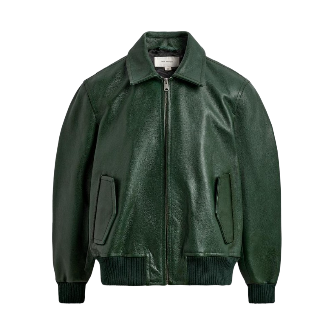 2521/221/527 Zara Leather Bomber Jacket Medium Green
