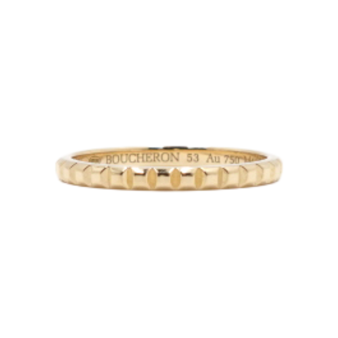 ITRMSBU86QJJ BOUCHERON JAL01165 18K Yellow Gold Clou de Paris Mini Wedding Band Ring - Size 13