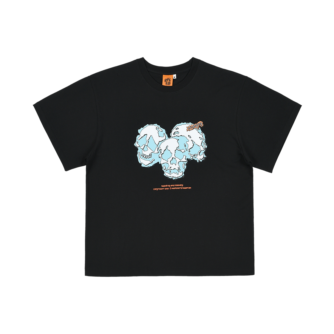 이알에스코 쓰리 트러블 키즈 티셔츠 블랙