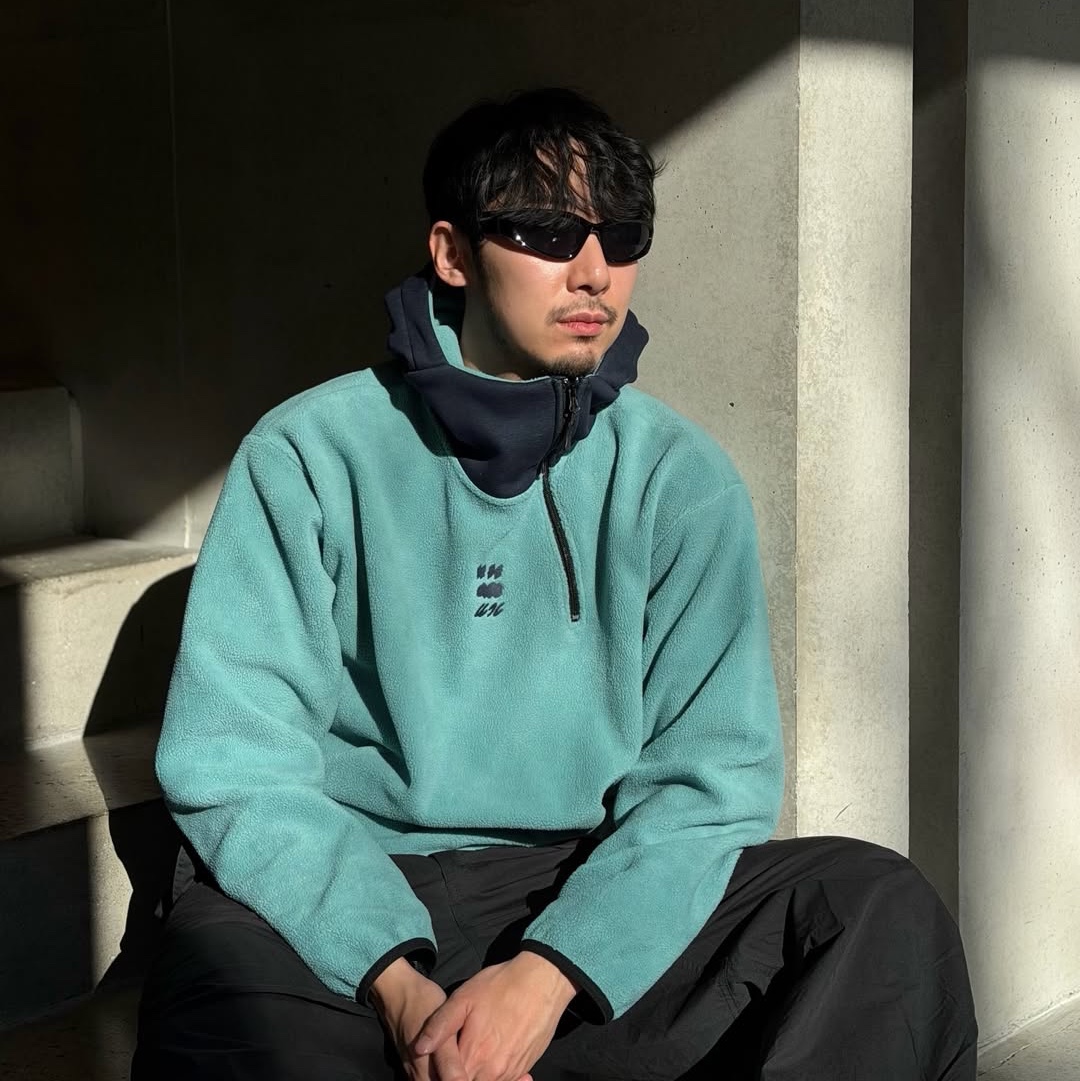 Express Holiday Cloud Symbol Pleece Anorak Mint, Express Holiday Cloud Symbol Pleece Anorak Brown 착용 스타일