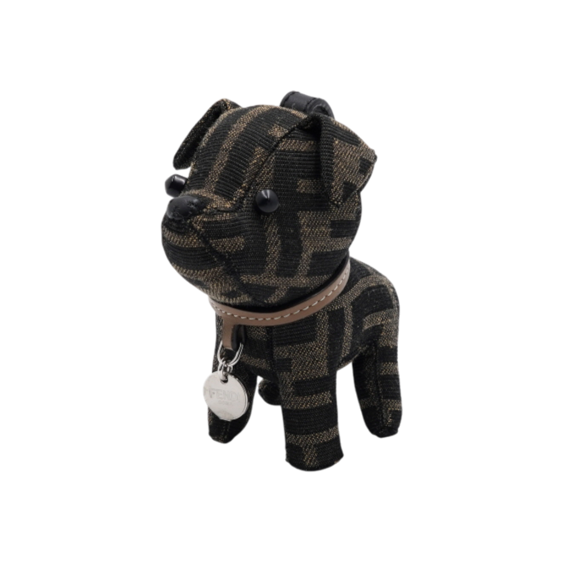 ITHU8FH6PMGV Fendi FF Logo Brown Dog Bag Charm & Keyring