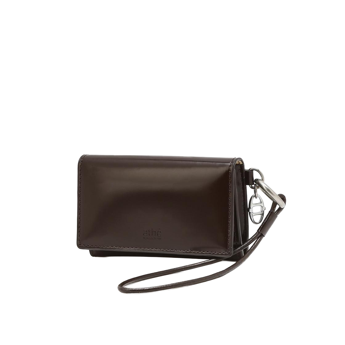 AAHO6E600W3 Athe Vanessabruno Acc Dark Brown Box Leather Strap Business Card Wallet Dark Brown