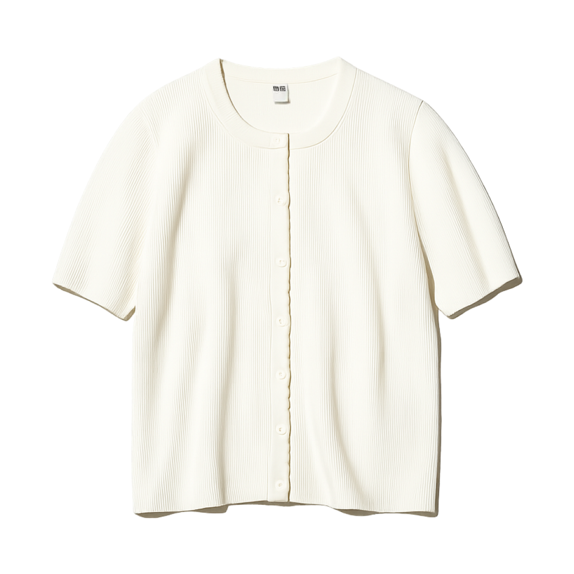 (W) 유니클로 스캘럽드 크루넥 가디건 오프 화이트 - JP((W) Uniqlo Scalloped Crewneck Cardigan Off White - JP)