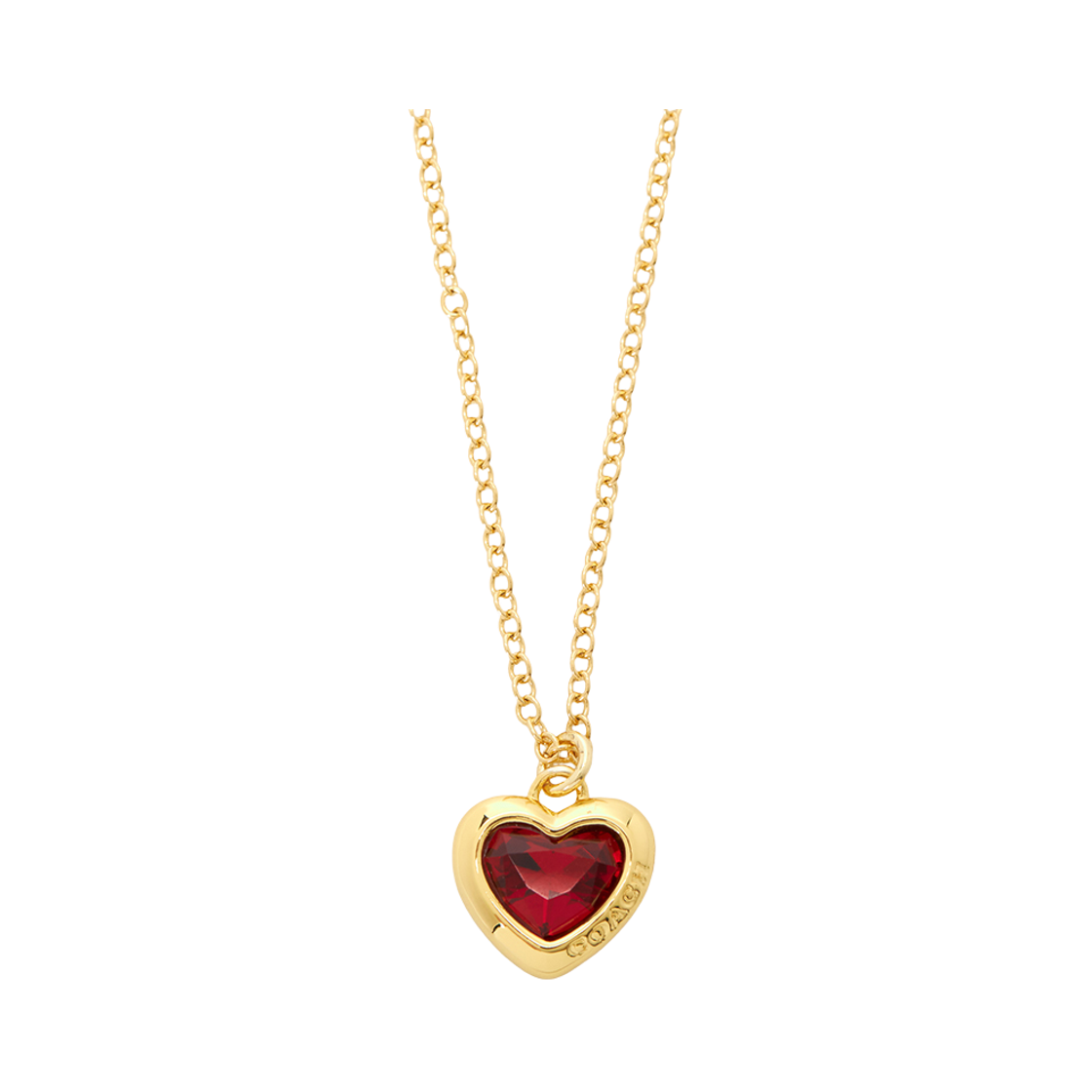 422735-GLD600 (W) Coach Halo Heart Necklace Gold