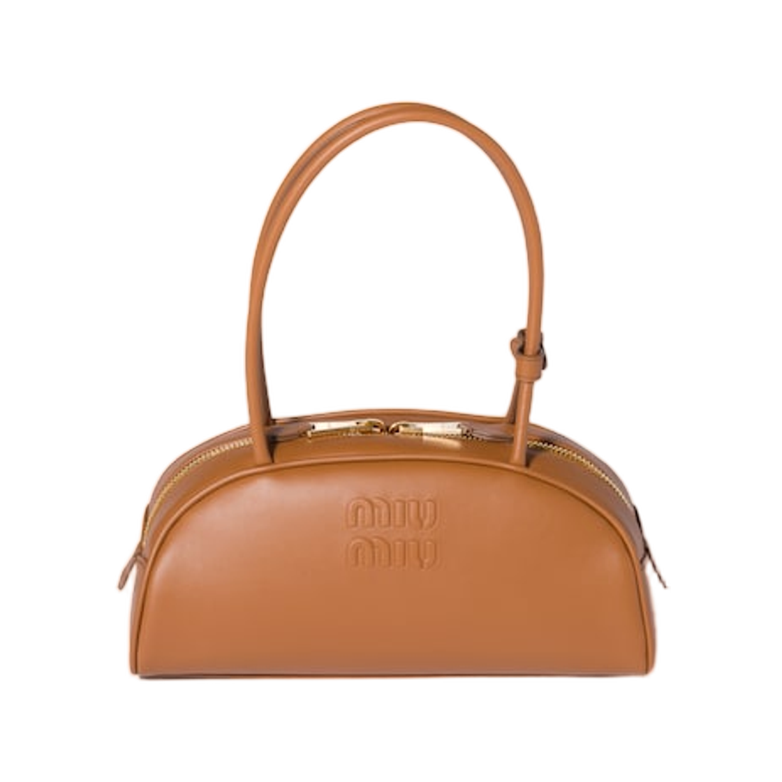 (W) 미우 미우 보 레더 백 꼬냑((W) Miu Miu Beau Leather Bag Cognac) - 1
