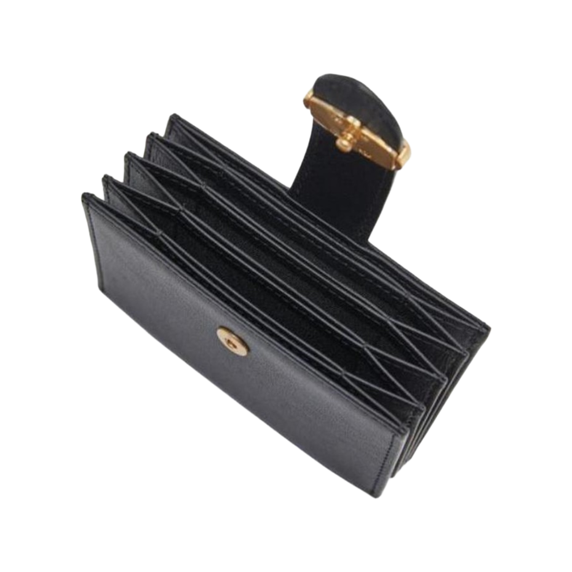 아떼 바네사브루노 액세사리 브라운 알렉산드라 레더 아코디언 카드지갑 블랙(Athe Vanessabruno Acc Brown Alexandra Leather Accordion Card Wallet Black) - 3