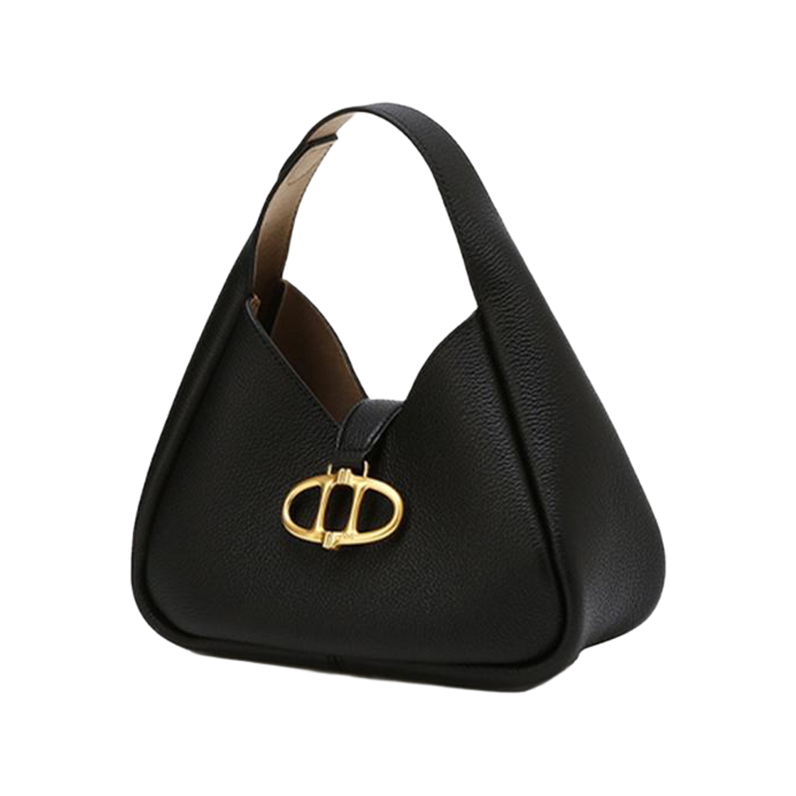 AABA6E405BK Athe Vanessabruno Acc Maron Black Shrunken Leather Hobo Bag Mini Black