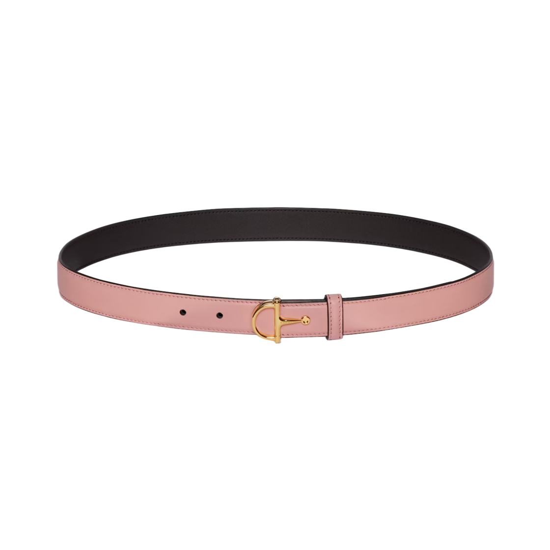 836993-AAEC2-5712 (W) Gucci Thin Belt with Half Horsebit Buckle Dusty Pink