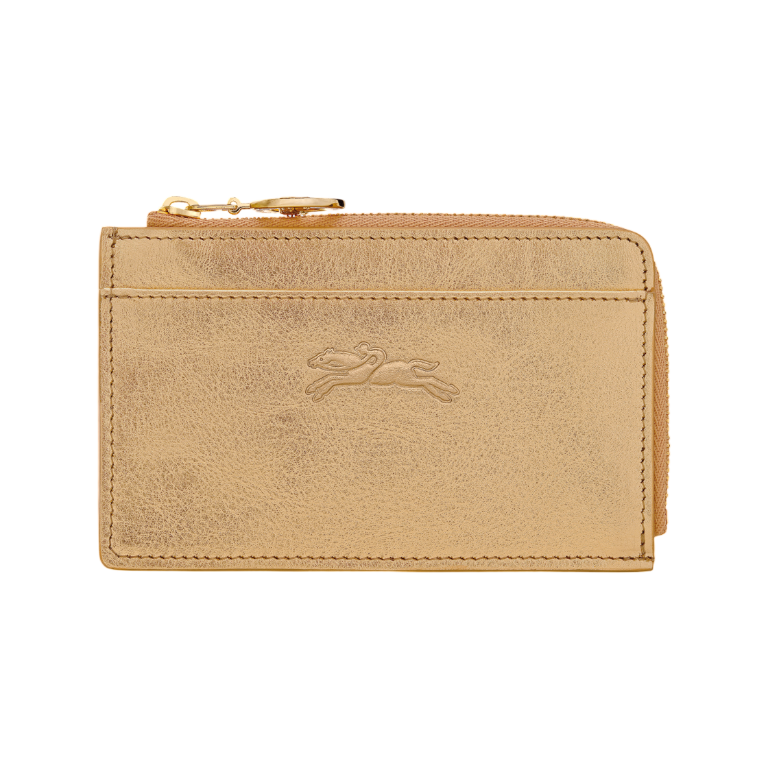 30048HIO124 Longchamp Le Pliage Xtra Card Holder Gold