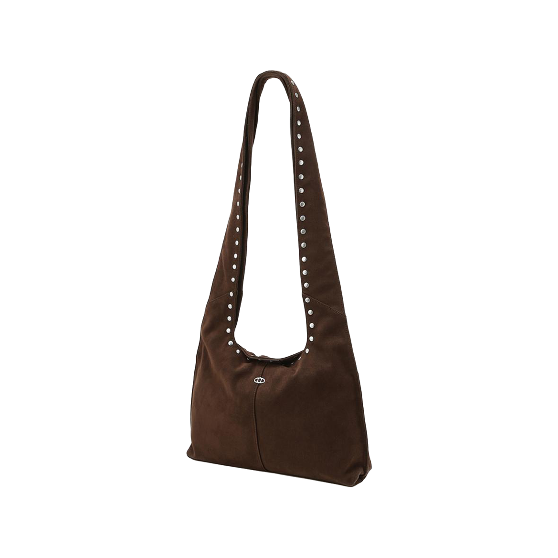 AABA6E471W3 Athe Vanessabruno Acc Maron Soft Dark Brown Suede Fabric Stud Shoulder Bag M Dark Brown