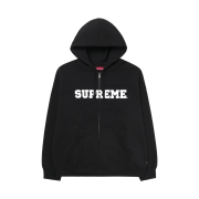 Supreme Collegiate Applique Zip Up Hooded Sweatshirt Black - 25FW