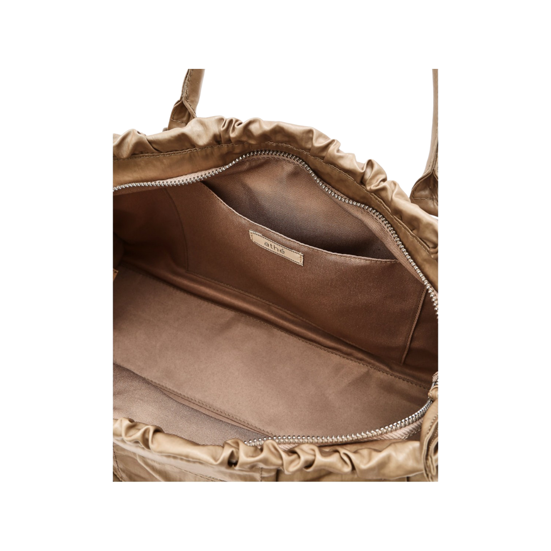 아떼 바네사브루노 액세사리 프릴 베이지 듀프스킨 토트백 M 라이트 브라운(Athe Vanessabruno Acc Frill Beige Dupeskin Frill Tote Bag M Light Brown) - 2