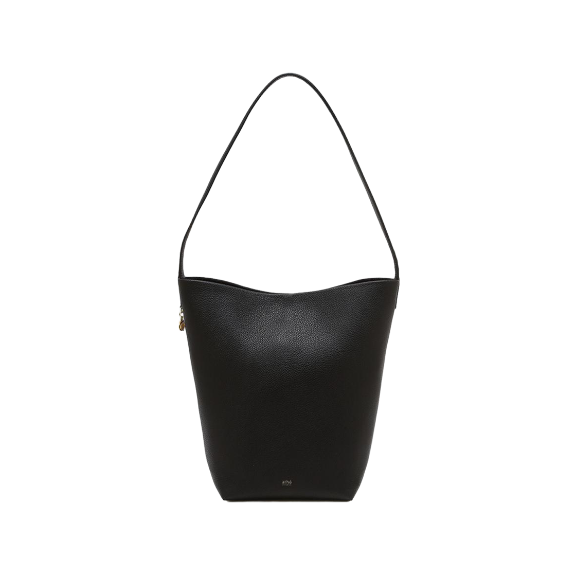 AABA6E200BK Athe Vanessabruno Acc Panier Black Leather Panier Bucket Bag L Black