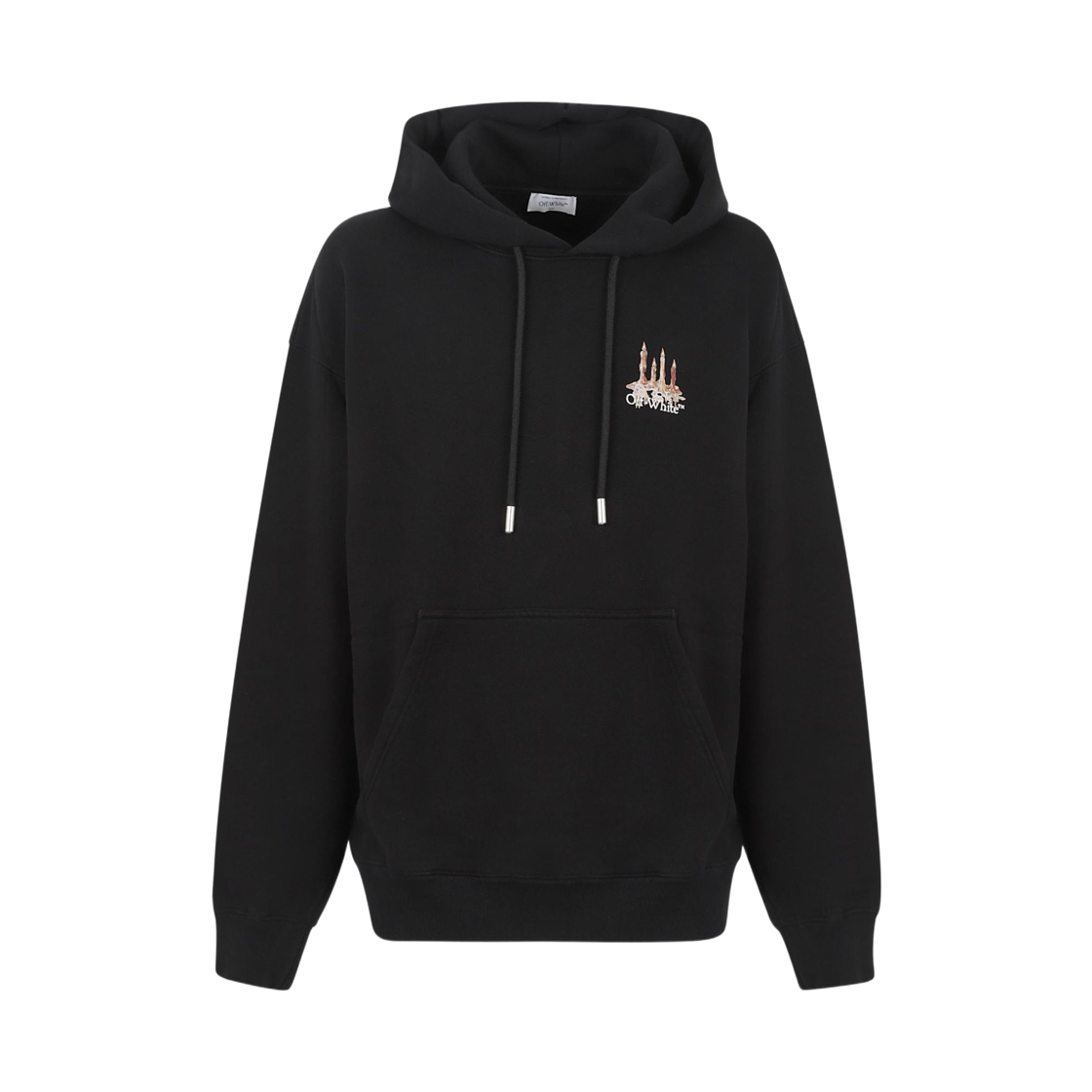 OMBB085F25FLE0021001 Off-White Building Arrow Skate Hoodie Black White