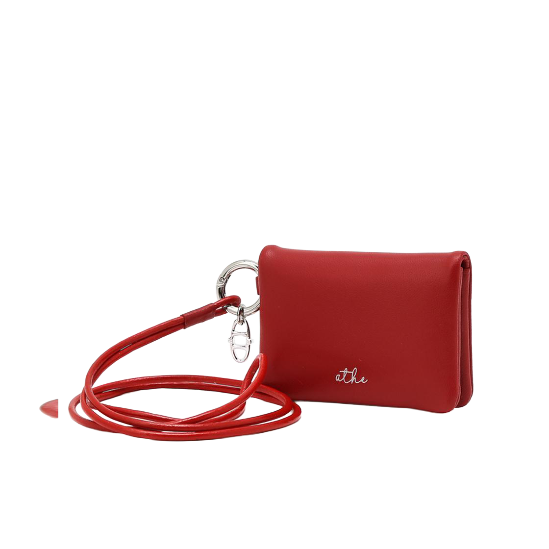 아떼 바네사브루노 액세사리 듀스 버건디 램스킨 2단반 카드지갑 레드(Athe Vanessabruno Acc Deux Burgundy Lambskin Bi-Fold Card Wallet Normal Red)