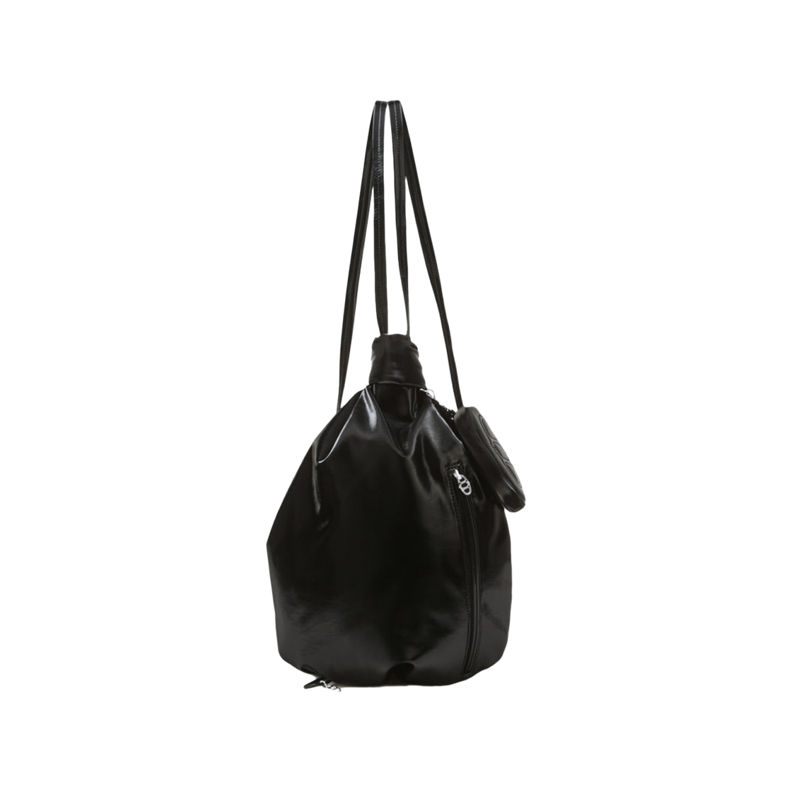 아떼 바네사브루노 액세사리 봉봉 블랙 글로시 숄더백 겸 백팩 M AABA6F130BK(Athe Vanessabruno Acc Bonbon Black Glossy Shoulder & Backpack M Black) - 2