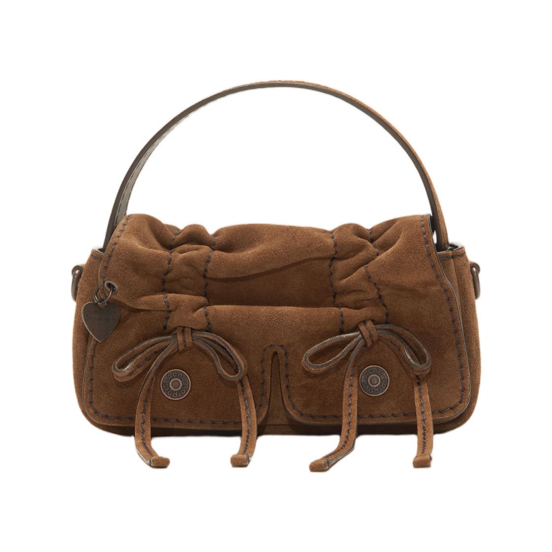 (W) 아크네 스튜디오 멀티포켓 스웨이드 마이크로 백 꼬냑 브라운((W) Acne Studios Multipocket Suede Micro Bag Cognac Brown)