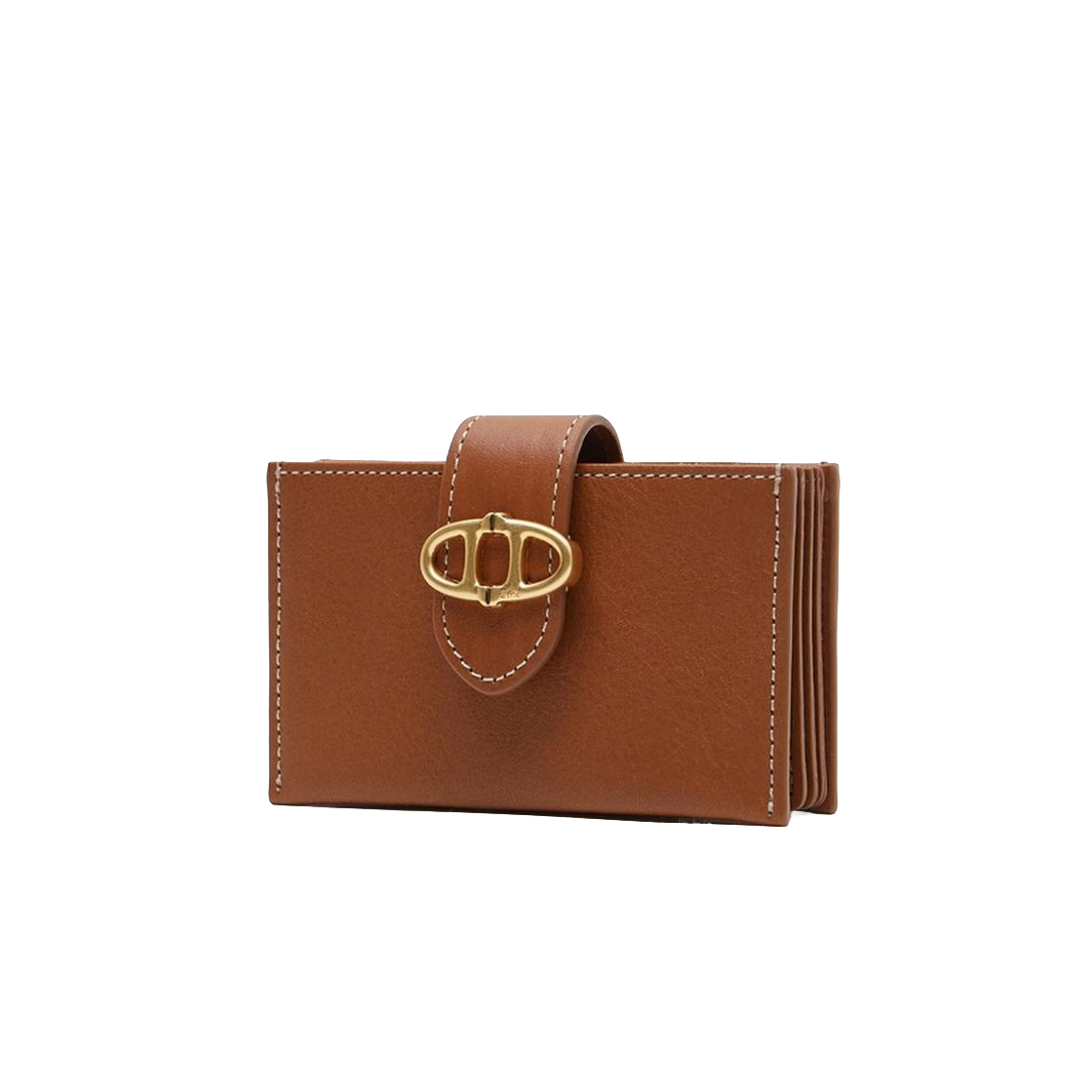 AAHO6E321W2 Athe Vanessabruno Acc Brown Alexandra Leather Accordion Card Wallet Normal Brown