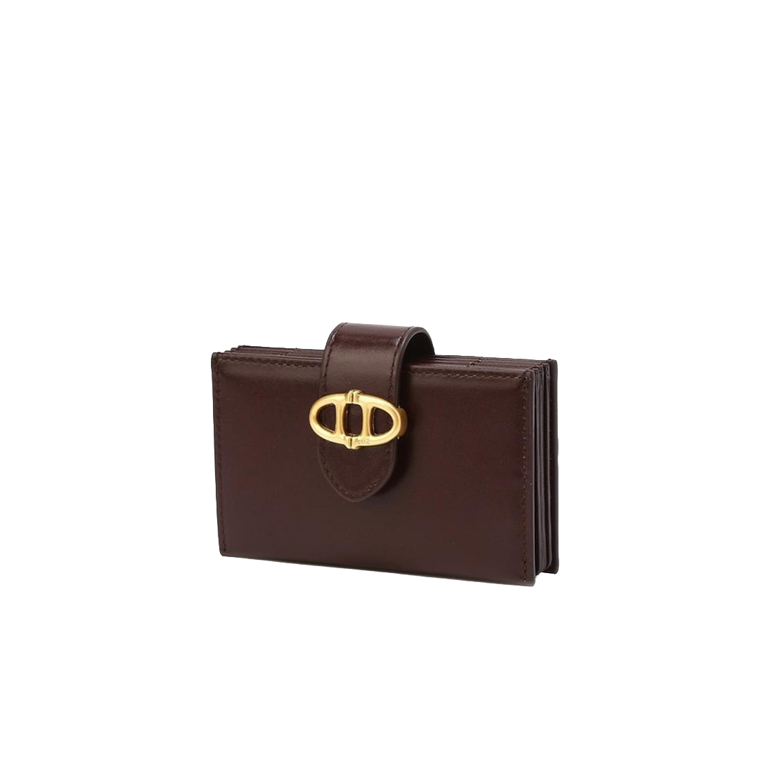 AAHO6E322D3 Athe Vanessabruno Acc Burgundy Bottalato Leather Accordion Card Wallet Dark Wine