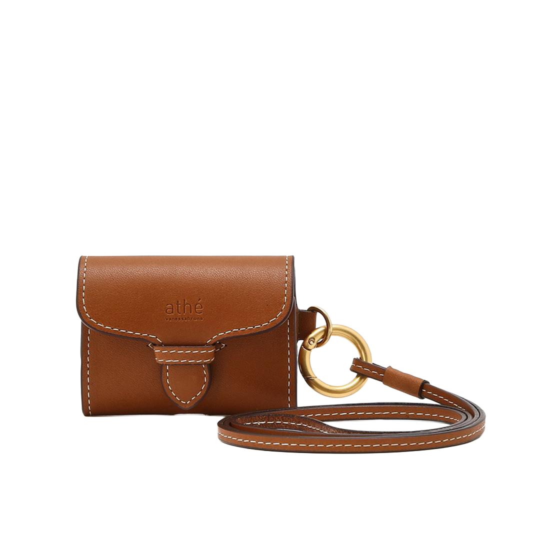 아떼 바네사브루노 액세사리 셀르 브라운 레더 에어팟케이스 브라운(Athe Vanessabruno Acc Selle Brown Leather Airpods Case Normal Brown)