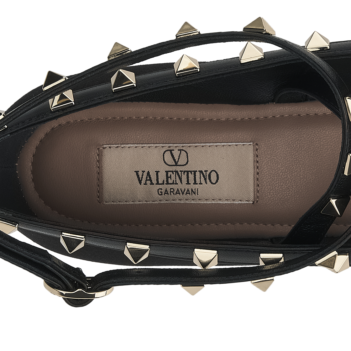 (W) 발렌티노 락스터드 새틴 발레리나 블랙((W) Valentino Rockstud Satin Ballerina Black) - 8