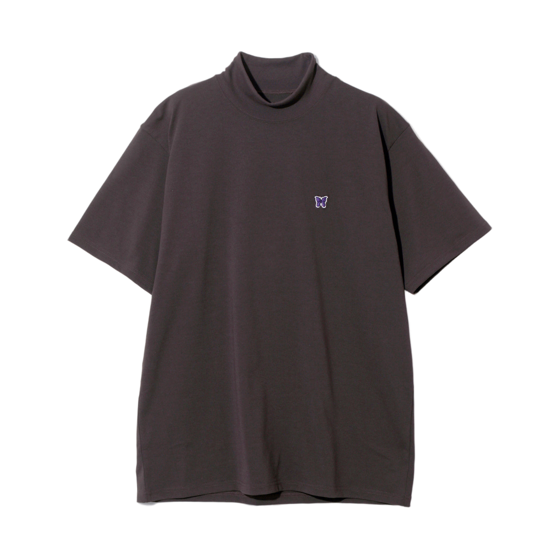 SX448B Needles Short Sleeve Mock Neck T-Shirt Poly Jersey Dk.Purple