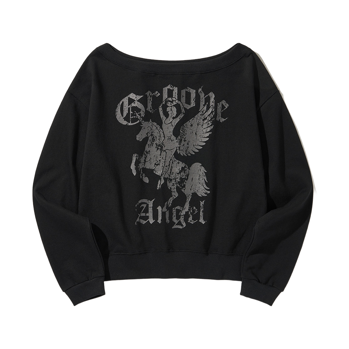 디오스피스 원숄더 맨투맨 블랙(DAUSPICE GA One-Shoulder Sweatshirt Black) - 1