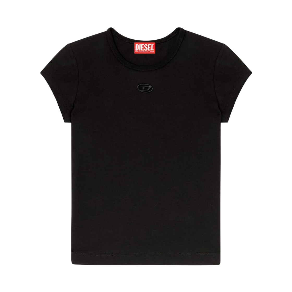 (W) 디젤 T-앤지-Od 로고 티셔츠 블랙((W) Diesel T-Angie-Od Logo T-Shirt Black)
