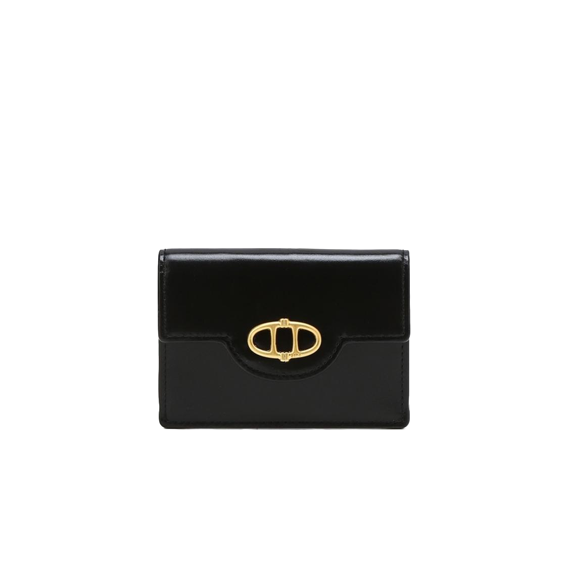 아떼 바네사브루노 액세사리 블랙 보딸라또 플랩 카드지갑 블랙(Athe Vanessabruno Acc Black Bottalato Flap Card Wallet Black)