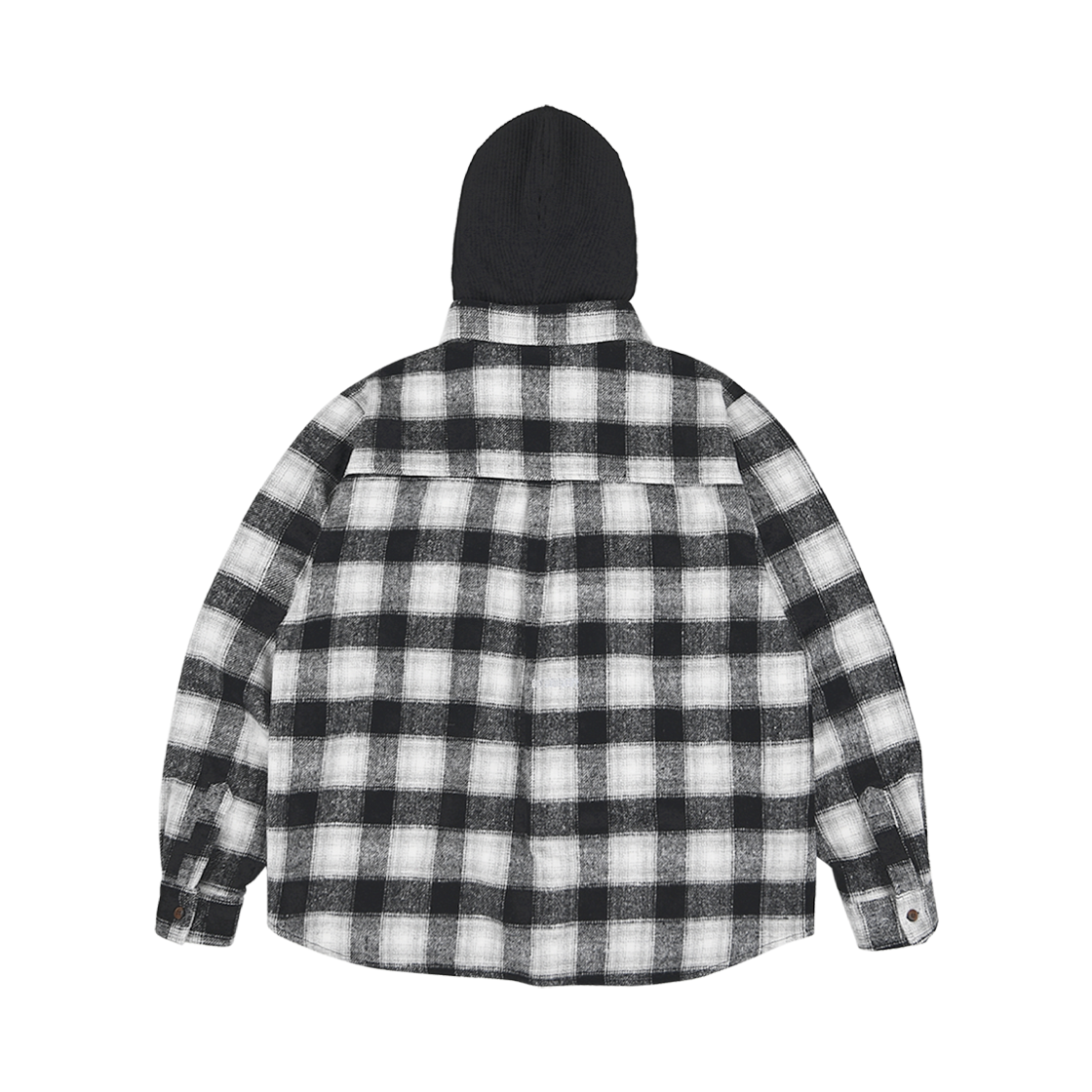 이알에스코 플레이드 후드 셔츠 블랙(ersco Plaid Hoodie Shirt Black) - 2
