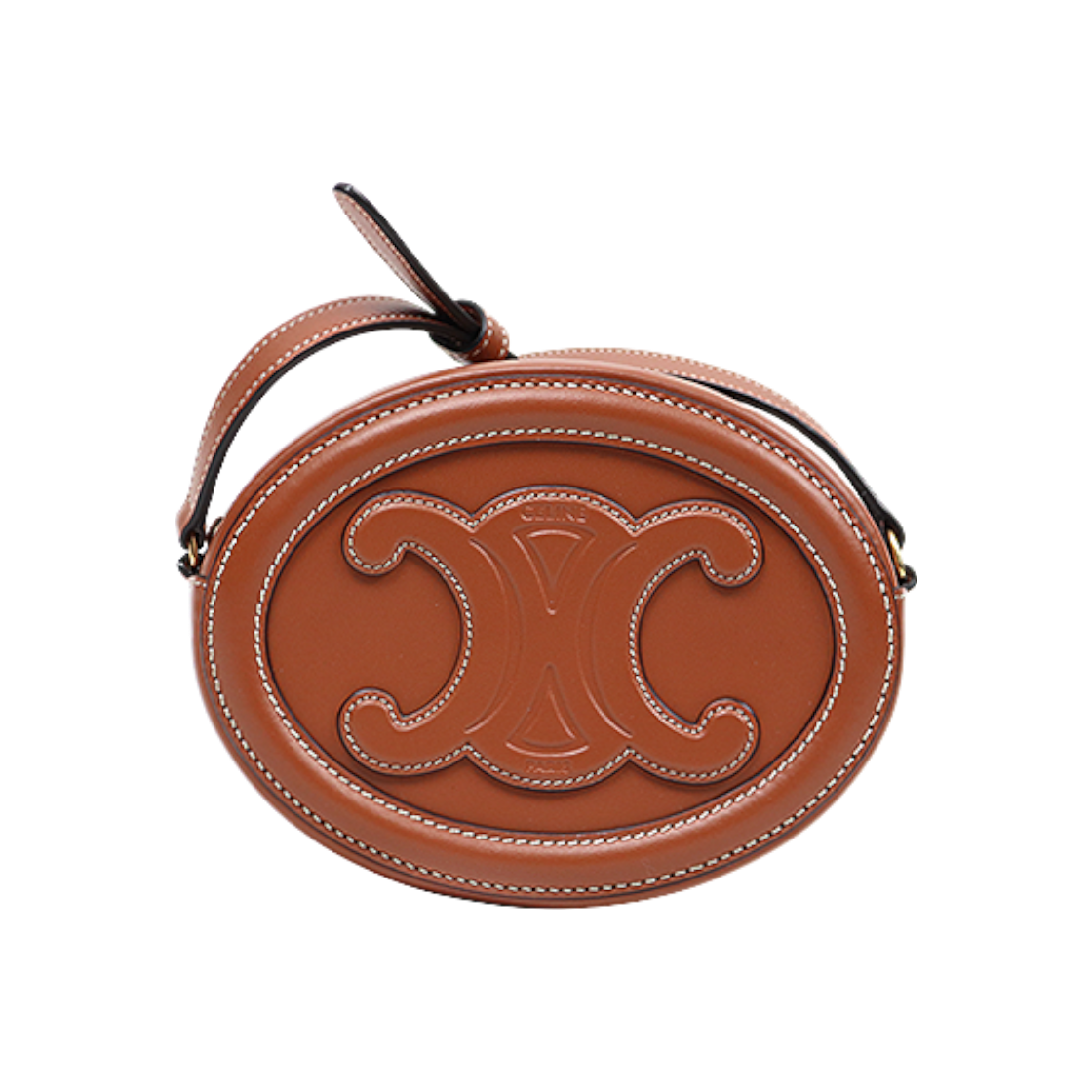 ITSROJUTF5V6 Celine Brown Leather Oval Pulse Crossbody Bag C-A45778