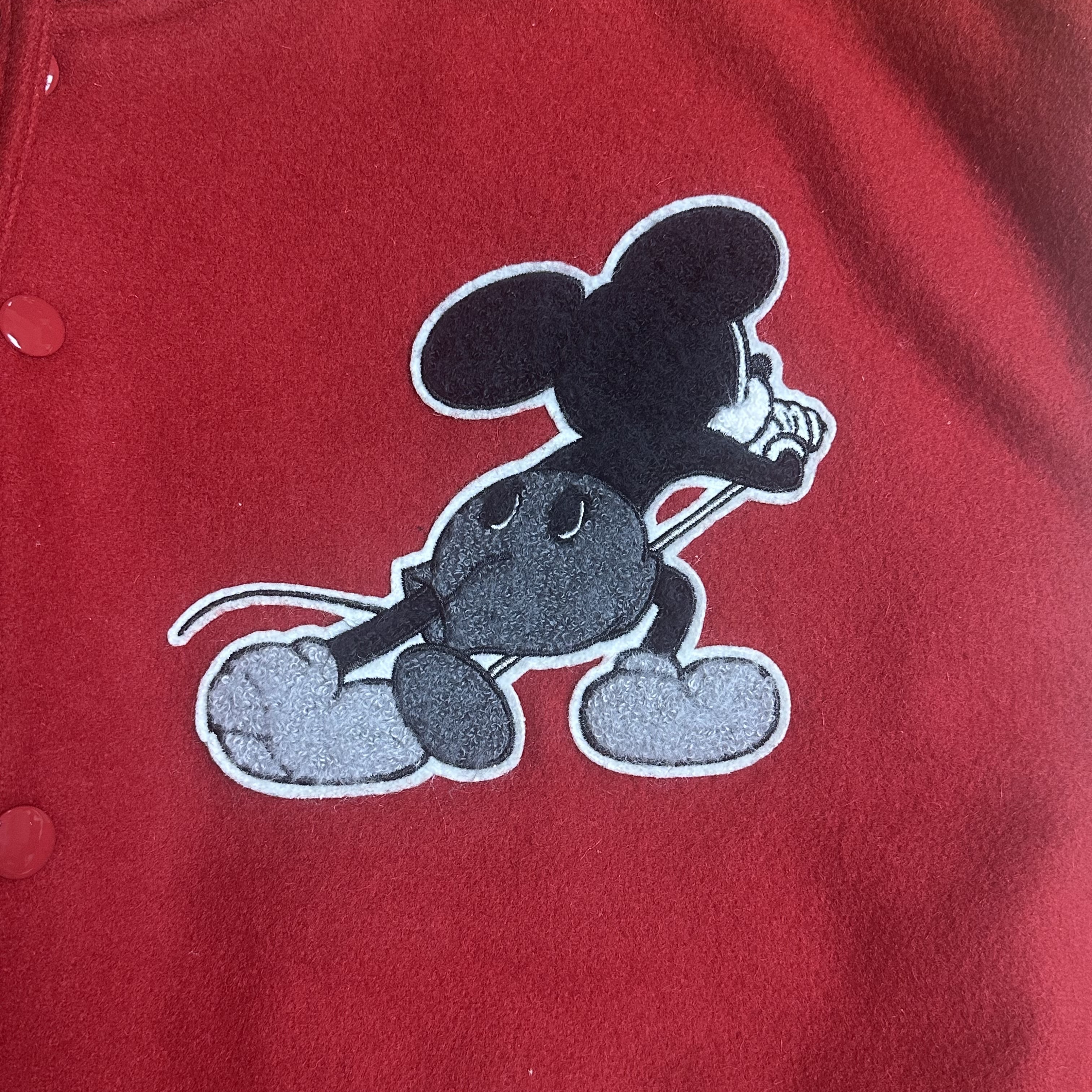Supreme x Number (N)ine x Mickey Mouse Varsity Jacket Red - 25FW 착용 스타일 - 2