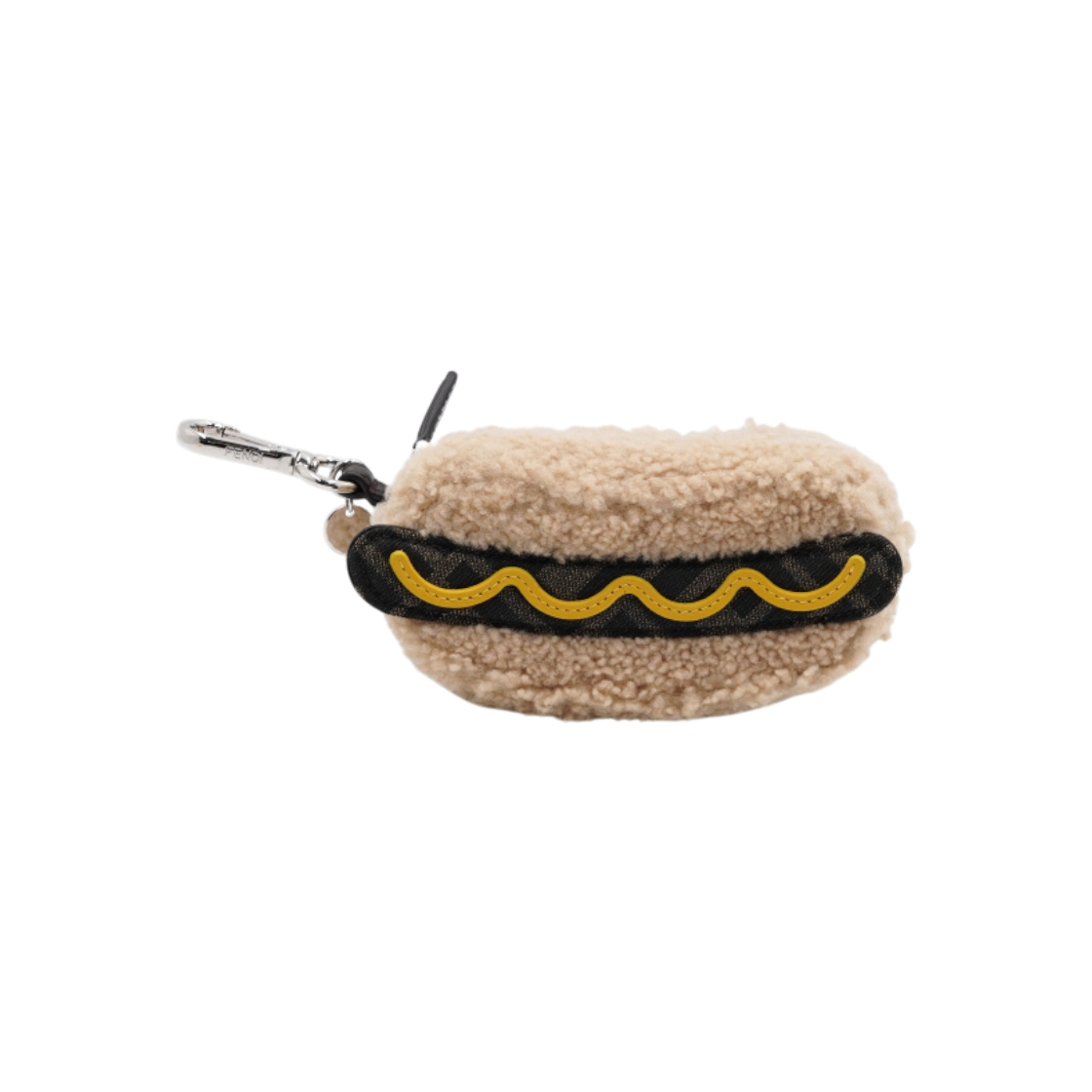 ITCOKS9HRFBV Fendi 7AS332 Pendelicious Leather Fur Beige Keychain and Bag Charm AA59849