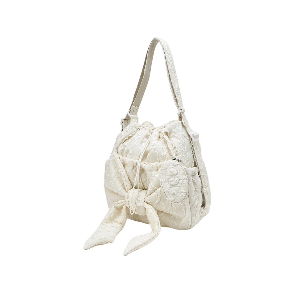 AABA6E913IV Athe Vanessabruno Acc Ruban Ivory Lace Ribbon Backpack & Shoulder Bag S Ivory