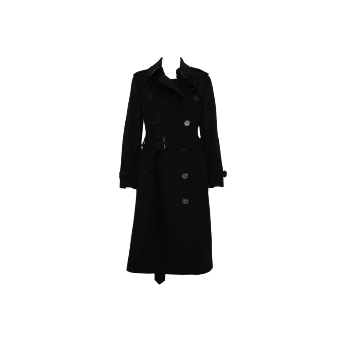 ITE8TAWCHWN9 Burberry Black Cashmere Kensington Women's Belted Coat Jacket