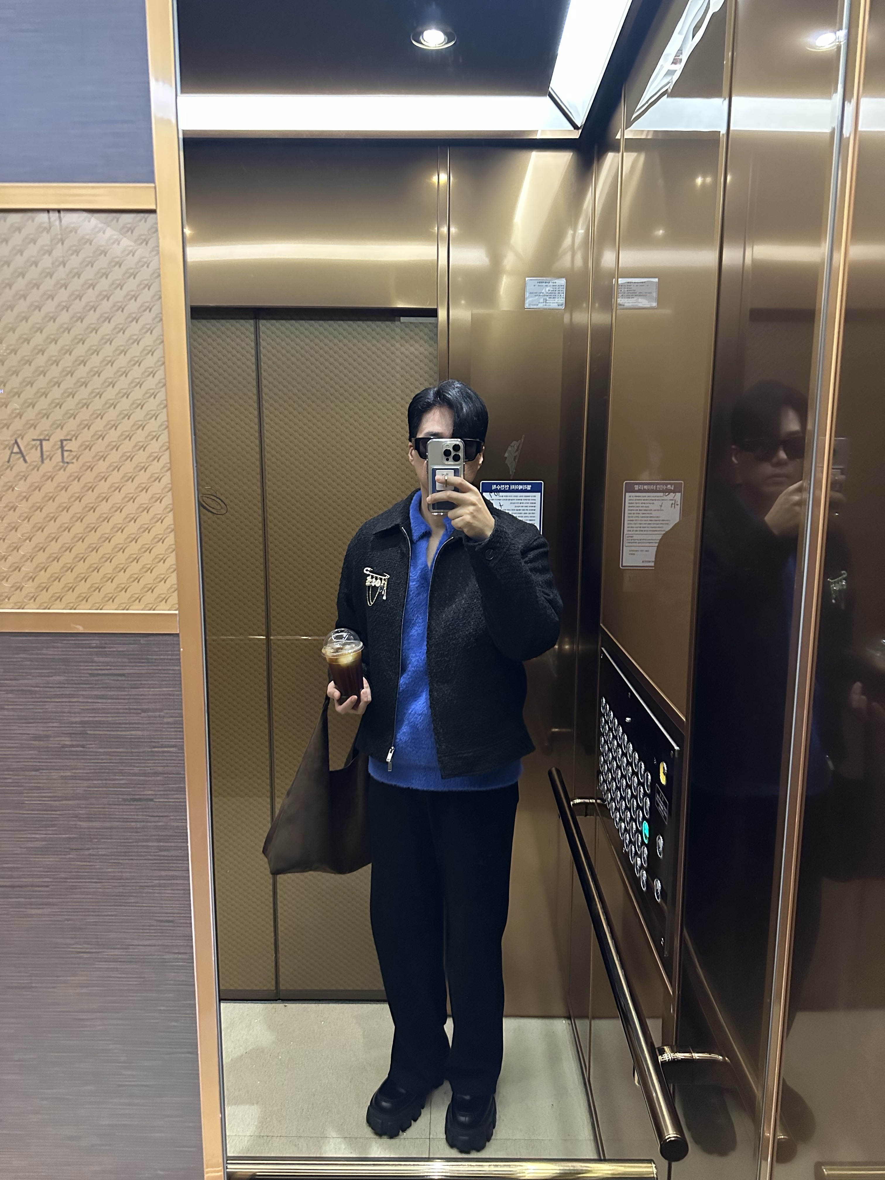 Prada Monolith Brushed Leather Loafers Black 착용 스타일