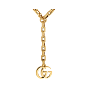 (W) Gucci GG Marmont Pendant Chain Necklace Gold Aluminium