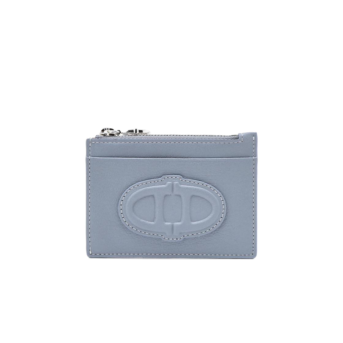 AAHO6E460B1 Athe Vanessabruno Acc Stamp Sky Blue Lambskin Zipper Single Card Wallet Light Blue