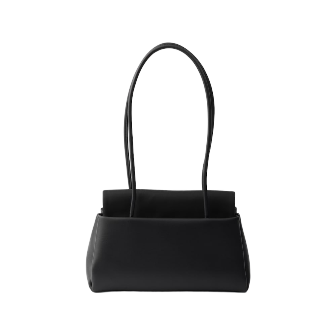프라다 패시지 미디움 레더 백 리나일론 플랩 블랙(Prada Passage Medium Leather Bag with Re-Nylon Flap Black) - 2