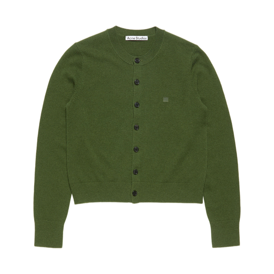 A60657-AAZ (W) Acne Studios Fitted Cardigan Yak Wool Bottle Green
