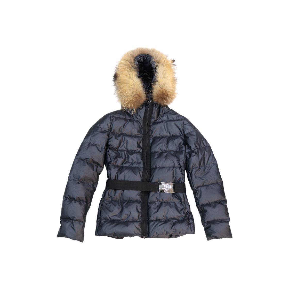 몽클레르 블랙 벨트 퍼 숏 패딩 A-C45981(Moncler Black Angers Belted Fur Short Puffer A-C45981)