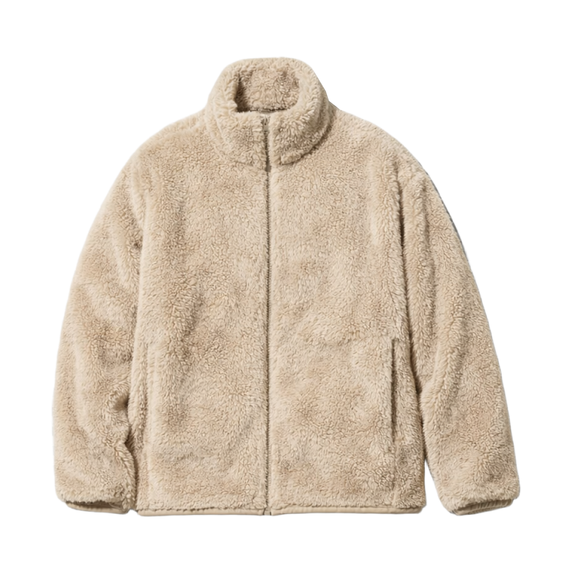 (W) 유니클로 퍼리 플리스 풀집 자켓 내츄럴 - JP((W) Uniqlo Furry Fleece Full Zip Jacket Natural - JP) - 1