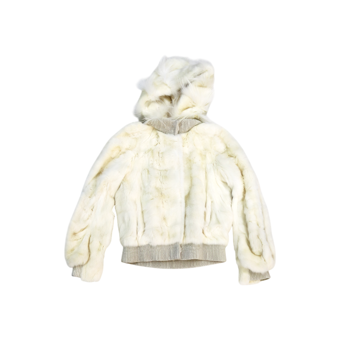 ITNUJMJVKE2O Fendi Ivory Fur Hooded Jacket A-C46302