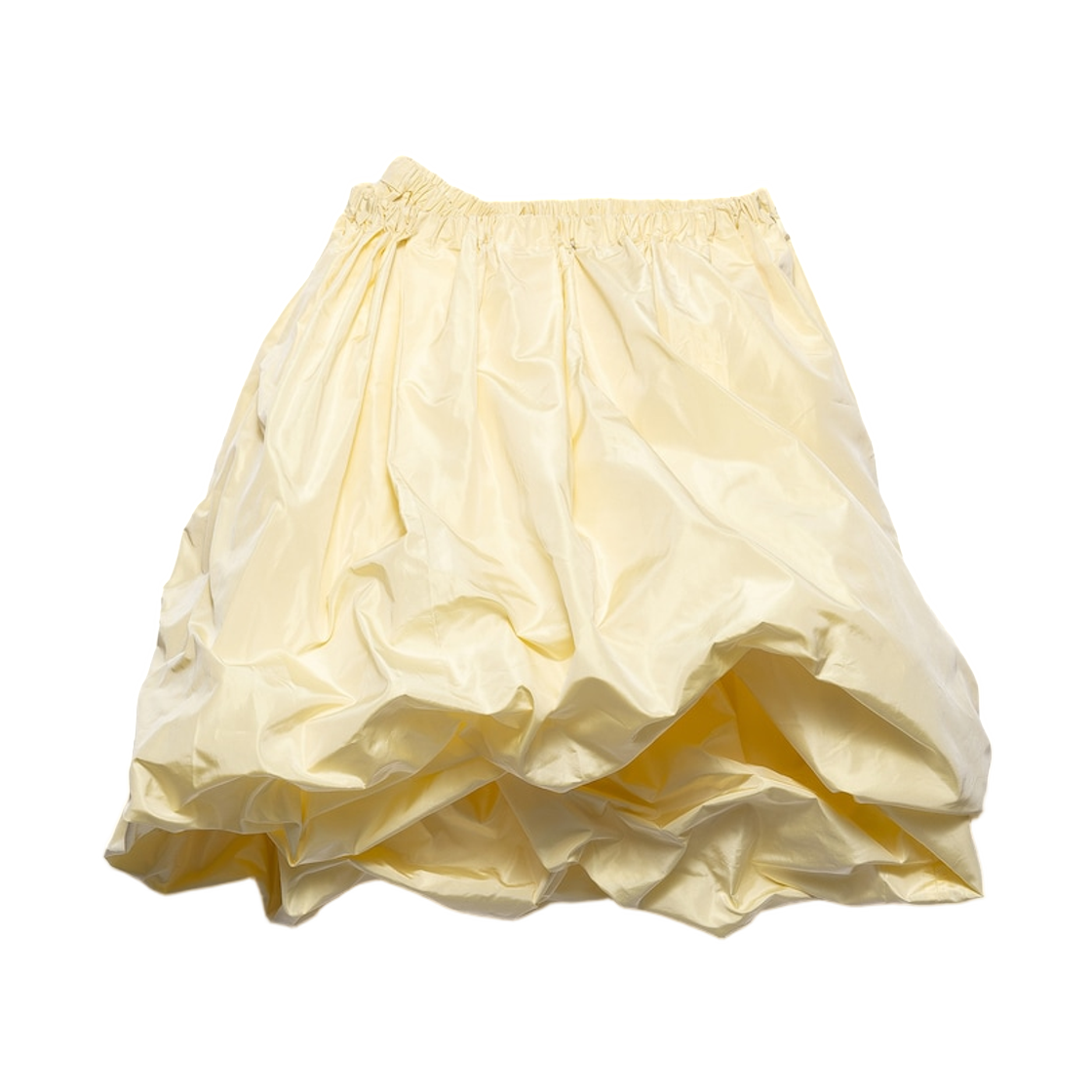 P136I-18LN-F0061 (W) Prada Technical Taffeta Skirt Cream